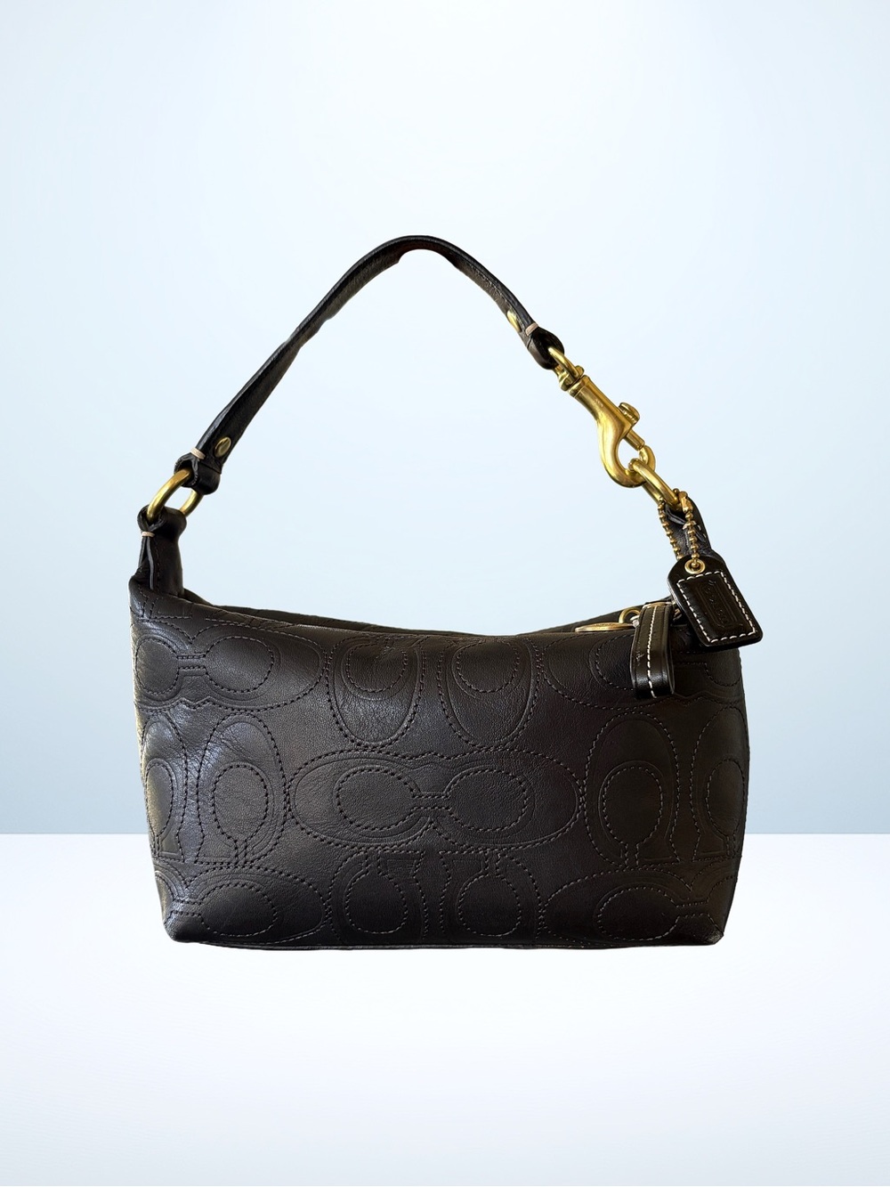 COACH Hampton Stitched Embossed Mini Bag - 2006/Black/Brass